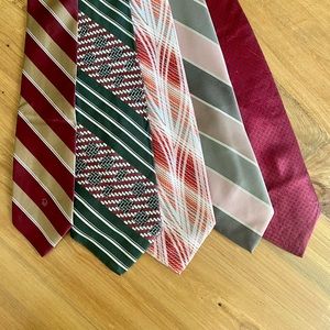 Lot/5 pink cranberry themed vintage men’s neckties